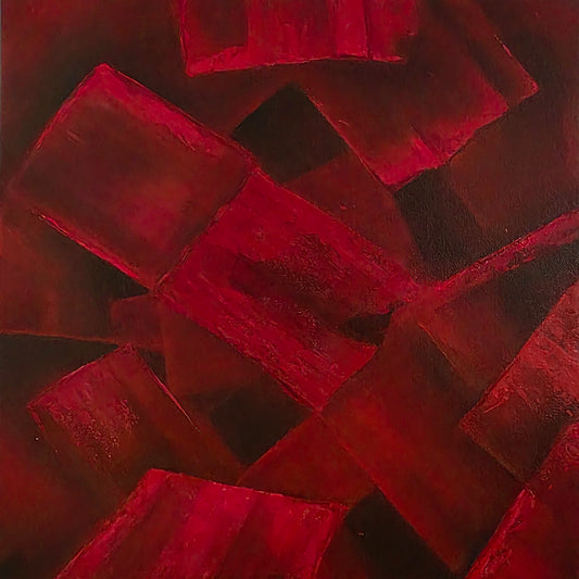 Red textured pattern with geometric shapes
